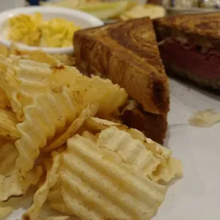 Reuben with deviled eggs.