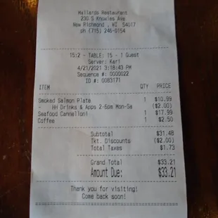 Final tab - lunch #1.