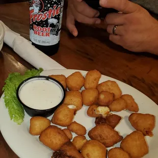Cheddar curds with Ranch