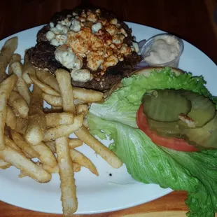 Black and Blue Cheese Burger