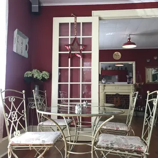 a table and chairs