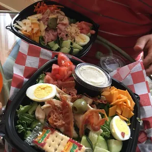 two trays of food
