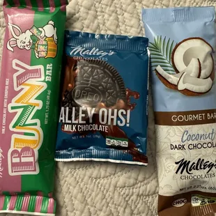 Bunny bar, Oreo, and coconut bar