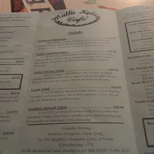 menu