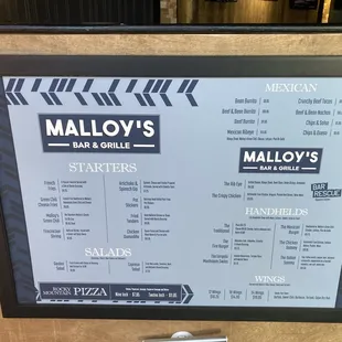 menu