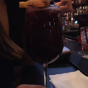 A crazy sangria mixed drink