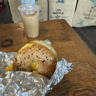 Four Leaf Clover and  Bacon egg and cheese bagel