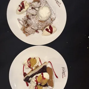 Apple Crumb Pie a la mode &amp; Cheesecake with cherry topping