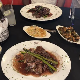 Lamb, potatoes, &amp; honey broiled Brussels sprouts.