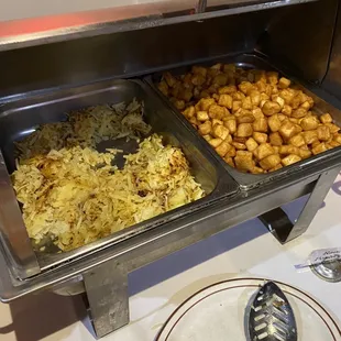 two trays of food
