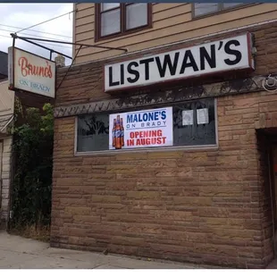 I was a little confused with the name change but I do know Malone&apos;s aka Listwans, aka Bruno&apos;s.