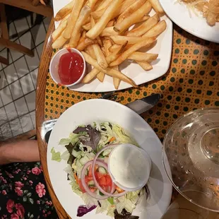 house salad and fries