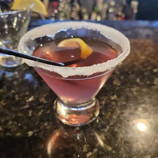 Blueberry lemon drop martini