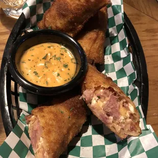 Reuben egg rolls