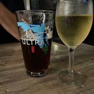 Maloney's red draft and Chardonnay