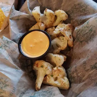 Buffalo Cauliflower requested lightly breaded