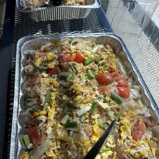 Chicken Pad Woon Sen and chicken fried rice