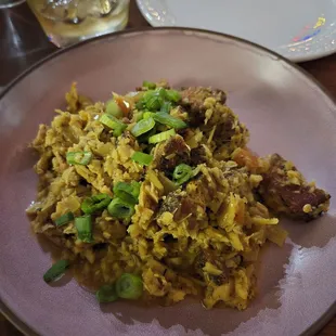 Smoked pork belly and vegetable curry