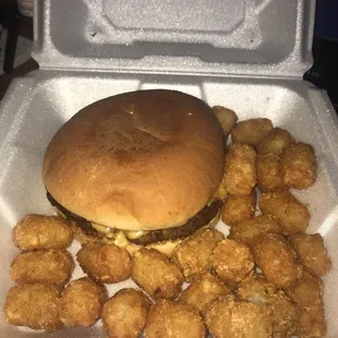 Cheeseburger and tots