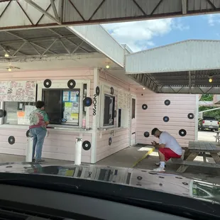 Order drive through or outdoor; outdoor seating available too.