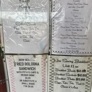 Menus