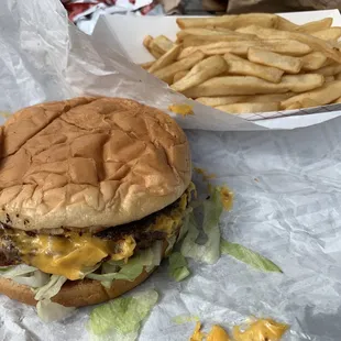 Double cheeseburger and large fries