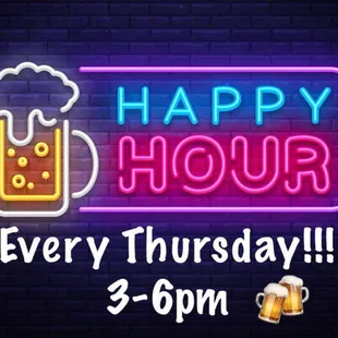 Take $1.50 off each pint during happy hours every Thursday from 3 to 6.