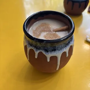 I have no clue what the powder on top is but not cinnamon, tasted off