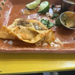 Quesabirria tacos tortillas were breaking because they wer soggy