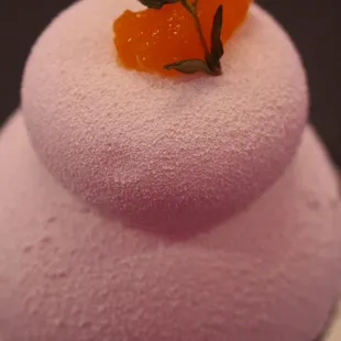Kagamimochi &quot;New Years decoration style&quot; Mango &amp; cream cheese Mousse Cake.