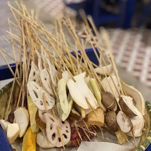 Assortment of Hot Pot Skewers