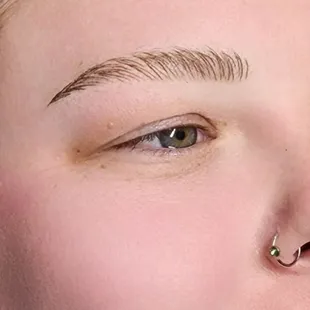 Microblading  with the fluffy brow technique.