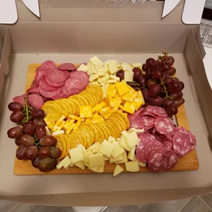 a cheese and meat platter