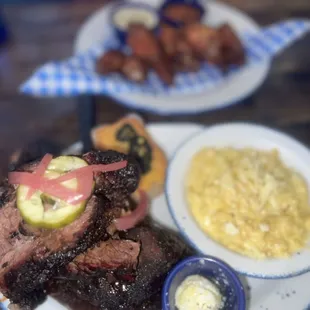 Brisket &amp; ribs comes with two sides