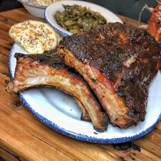 PECAN SMOKED BABY BACK PORK RIBS whole rack - 2 to 2.5 lbs