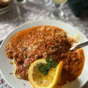 Spaghetti Bolognese with extra sauce