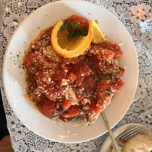 Angel hair pasta with pomodoro sauce!
