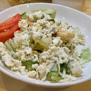 Dinner Salad with blue cheese dressing