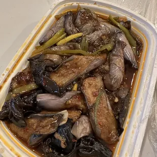 Eggplant with spicy garlic sauce