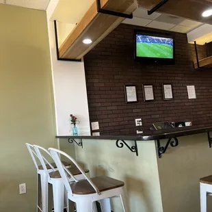 Bar area they are working on getting a liquor license.