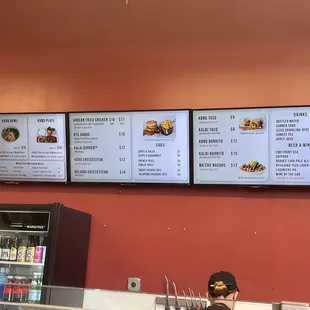 Menu as of 7/30/21
