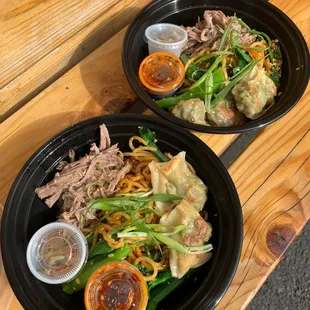 Split combo with Kalua pork and chicken dumplings