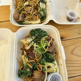 Lawless brisket and spicy garlic noodles