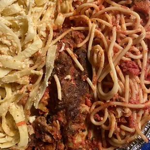 The burned that hid under noodles is lasagna