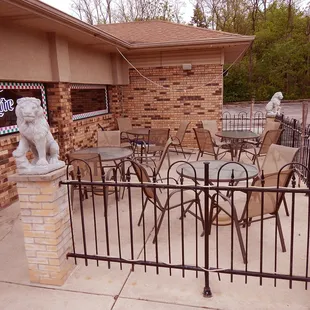 There is an outdoor patio.