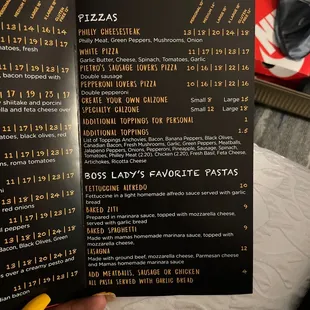 the menu