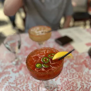 Serrano and tamarind margarita