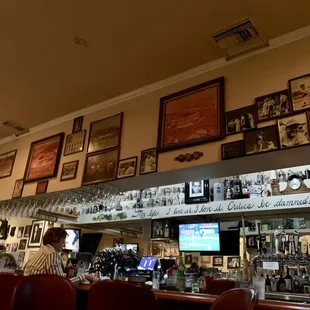 Bar area. Lots of memorabilia from famous folks in this place