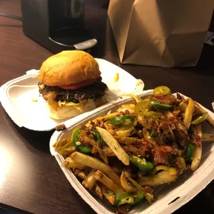 Reaper burger and fire fries