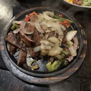 Shared fajitas meal